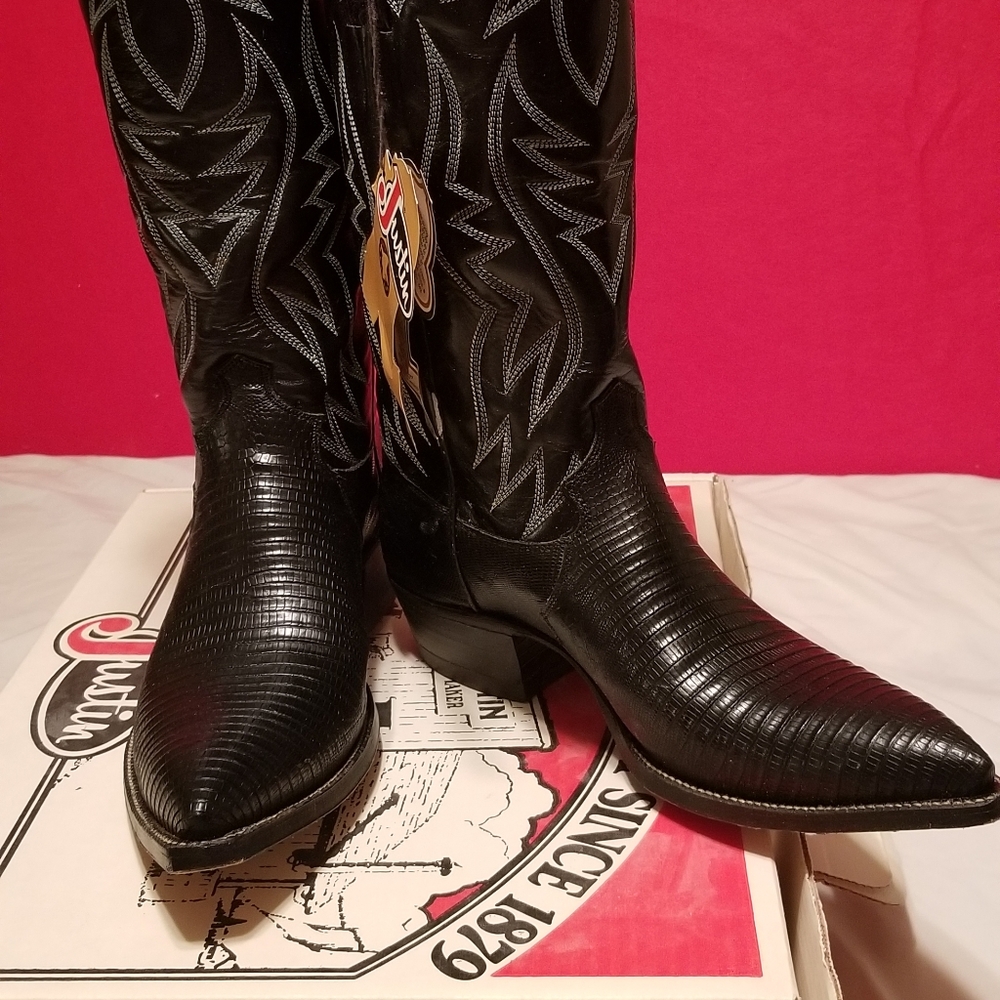 Justin mens Black Iguana boots